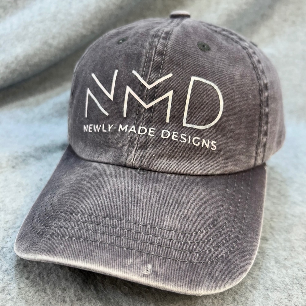 NMD Newly-Made Designs Womens Gray Hat High Ponytail Washed Cotton Cap OSFM